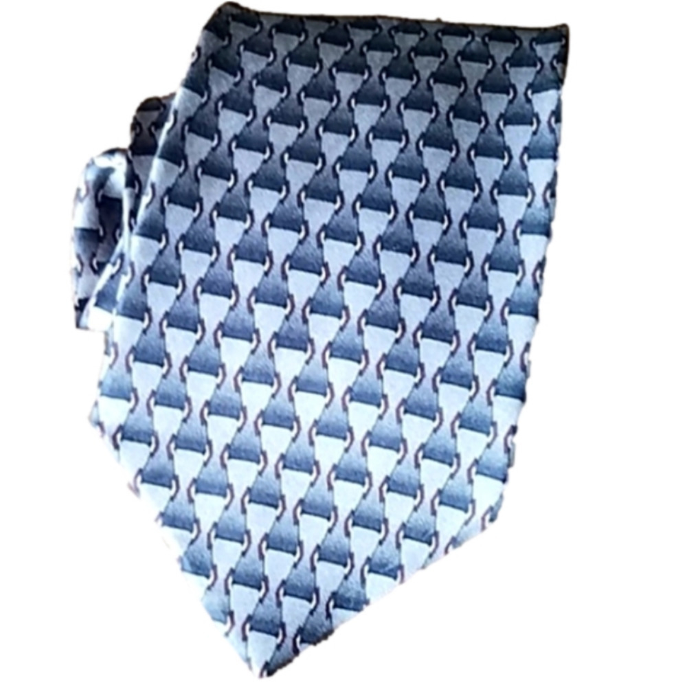 𝅺Zigguratby Mulberry vintage all silk handmade equestrian men's neckttie unisex